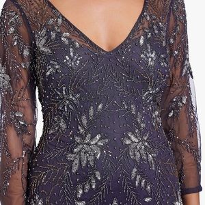 Adrianna Papell | long beaded gown with sleeves